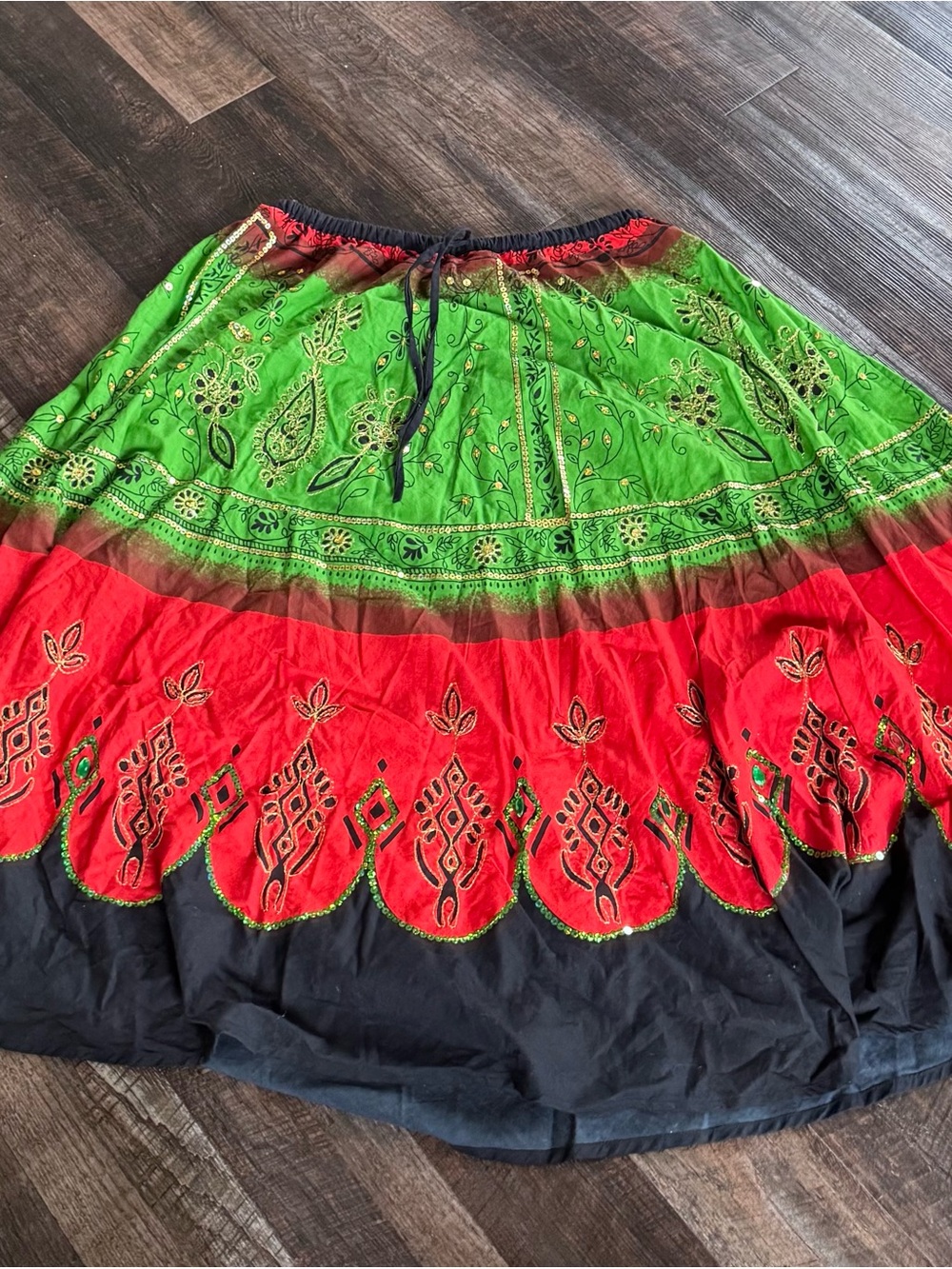 Indian tropical fashion 100% cotton women’s midi skirt full circle OS